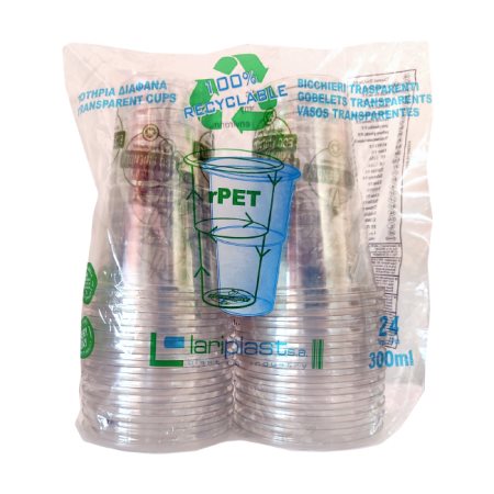 LARIPLAST Eco Friendly Ποτήρια Πλαστικά  Διαφανή  300ml 24τεμ