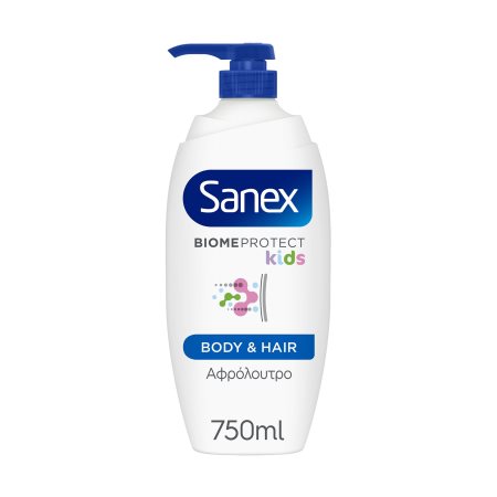 SANEX Σαμπουάν & Αφρόλουτρο Biome Protect Dermo Kids Αντλία 750ml