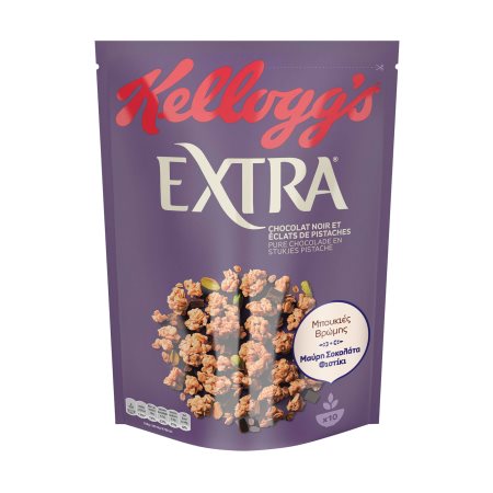 KELLOGG'S Extra Τραγανές Μπουκιές Δημητριακών Βρώμης με Μαύρη Σοκολάτα & Φιστίκι 450gr