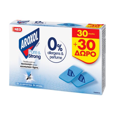 AROXOL Pure & Strong Εντομοαπωθητικές Ταμπλέτες 30τεμ +30τεμ Δώρο