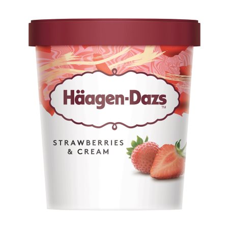 HAAGEN-DAZS Παγωτό Strawberries & Cream Χωρίς γλουτένη 400g (460ml)