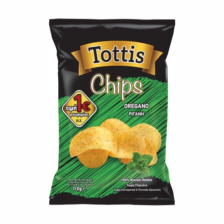 TOTTIS Πατατάκια με Ρίγανη Χωρίς γλουτένη 110g 