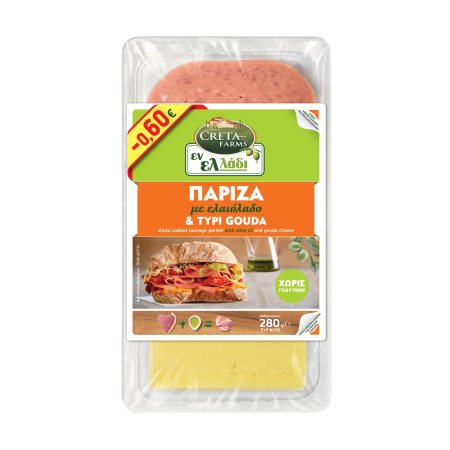 CRETA FARMS Εν Ελλάδι Πάριζα με Ελαιόλαδο & Τυρί Γκούντα σε φέτες Χωρίς γλουτένη 280g