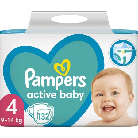 PAMPERS Active Baby Πάνες Νο4 9-14kg 132τεμ