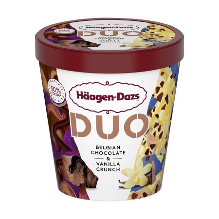 HAAGEN-DAZS Duo Παγωτό Belgian Chocolate & Vanilla Crunch Χωρίς γλουτένη 353gr (420ml)