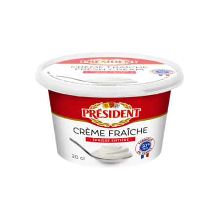 PRESIDENT Crème Fraiche Κρέμα Γάλακτος Χωρίς γλουτένη 30% 200ml 