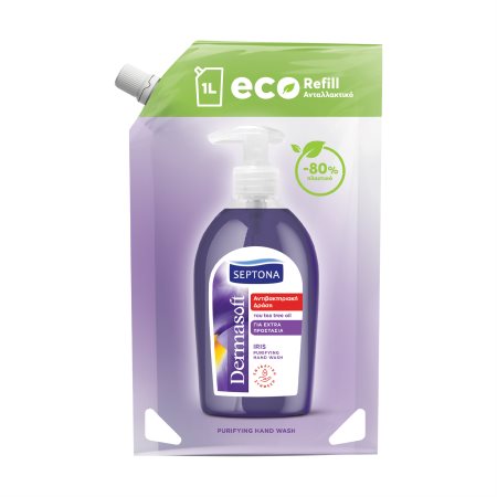 SEPTONA Dermasoft Κρεμοσάπουνο με Αντιβακτηριακή Δράση με Ίριδα Ανταλλακτικό 1lt