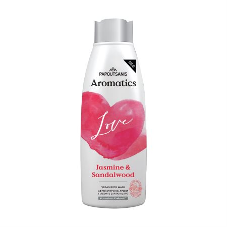 PAPOUTSANIS Aromatics Αφρόλουτρο Love με Γιασεμί & Σανταλόξυλο Vegan 600ml