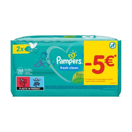 PAMPERS Μωρομάντιλα Fresh Clean 2x52τεμ 
