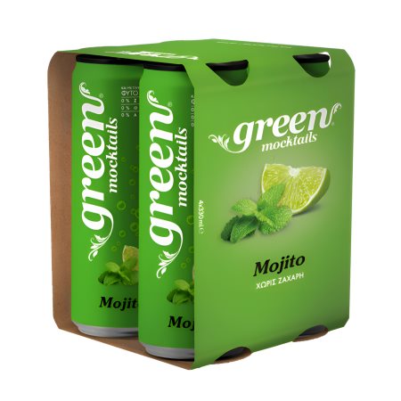 GREEN Mocktails Αναψυκτικό Mojito με Στέβια Χωρίς ζάχαρη 4x330ml