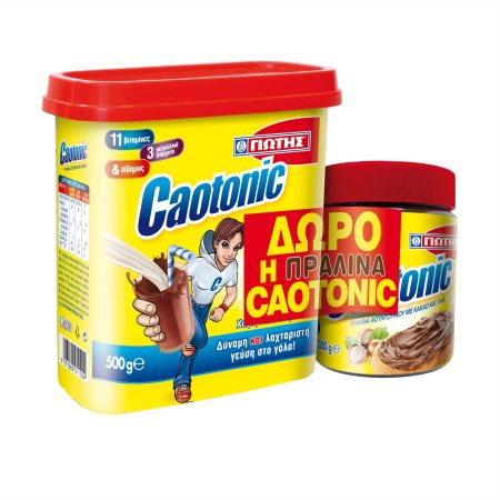 ΓΙΩΤΗΣ Caotonic Ρόφημα Στιγμής με Κακάο Χωρίς γλουτένη 500g +Δώρο Caotonic Πραλίνα 350g