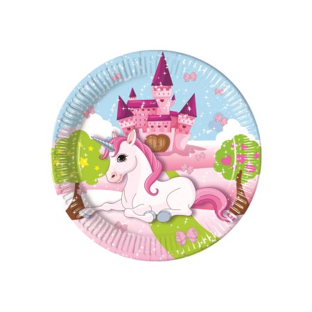 DECORATA Πιάτα Μεσαία Χάρτινα 0% Πλαστικό Unicorn 20cm 8τεμ