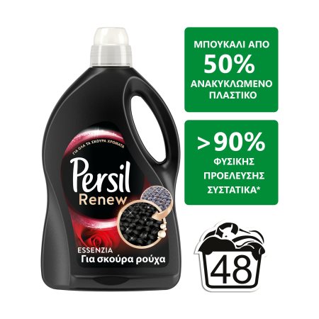 PERSIL Renew Απορρυπαντικό Πλυντηρίου Ρούχων Υγρό για Σκούρα Essenzia 48 πλύσεις