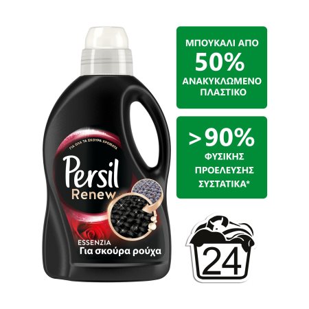 PERSIL Renew Απορρυπαντικό Πλυντηρίου Ρούχων Υγρό για Σκούρα Essenzia 24 πλύσεις