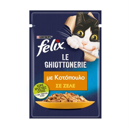 FELIX Le Ghiottonerie Υγρή Τροφή Γάτας Κοτόπουλο σε ζελέ 85gr