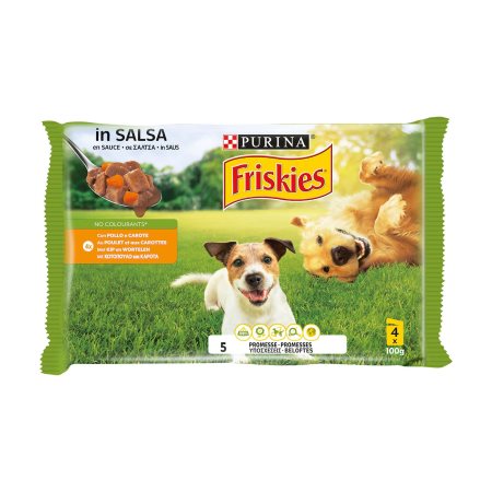FRISKIES Υγρή Τροφή Σκύλου με Κοτόπουλο & Καρότα σε Σάλτσα 4x100g