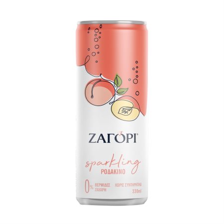 ΖΑΓΟΡΙ Sparkling Ανθρακούχο Νερό Ροδάκινο Χωρίς ζάχαρη 330ml