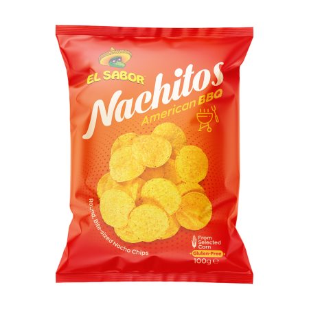 EL SABOR Nachitos Chips American Barbeque Χωρίς γλουτένη 100gr