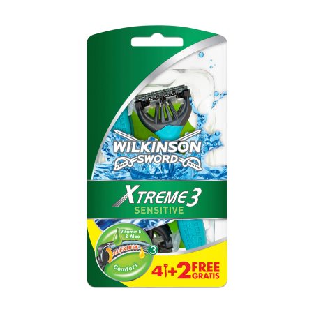 WILKINSON  Extreme 3 Sensitive Ξυραφάκια Μιας Χρήσης 4τεμ +2 Δώρο