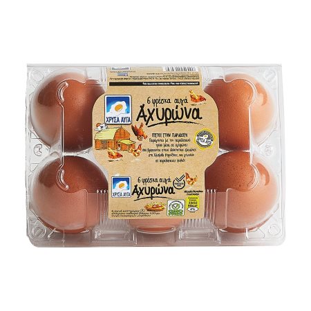 Αυγά ΧΡΥΣΑ ΑΥΓΑ Αχυρώνα Medium 6τεμ 53-63gr 