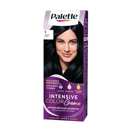 PALETTE Intensive Color Creme Βαφή Μαλλιών Νο1 Μαύρο Μπλε 50ml