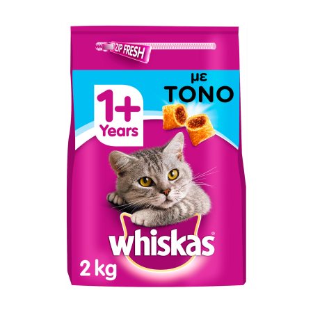 WHISKAS Ξηρά Τροφή Γάτας 1+ετών Κροκέτες Γεμιστές με Τόνο & Λαχανικά 2kg