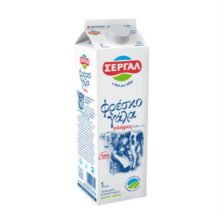 ΣΕΡΓΑΛ Φρέσκο Γάλα Πλήρες 3,5% 1lt