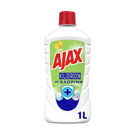 AJAX Kloron Καθαριστικό για Όλες τις Επιφάνεις με Χλωρίνη Λεμόνι 1lt