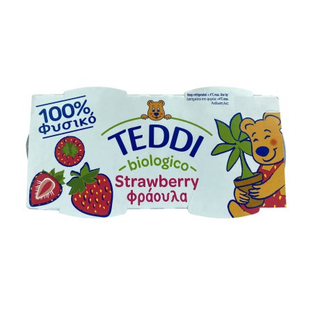 TEDDI Επιδόρπιο Γιαουρτιού Φράουλα Βιολογικό Χωρίς γλουτένη 2x115gr
