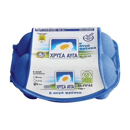 Αυγά ΧΡΥΣΑ ΑΥΓΑ Πολύ Μεγάλα 6τεμ 73g+