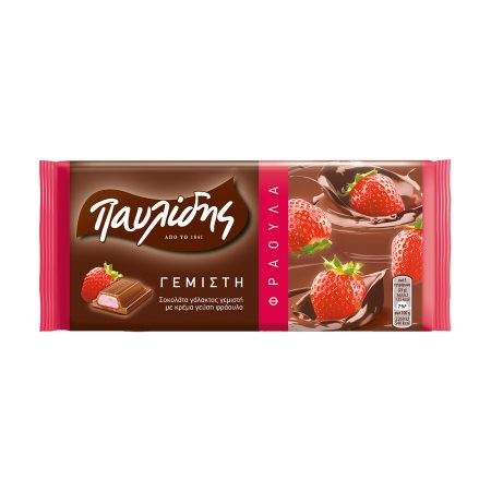 ΠΑΥΛΙΔΗΣ Σοκολάτα Γεμιστή με Κρέμα Φράουλα 100gr