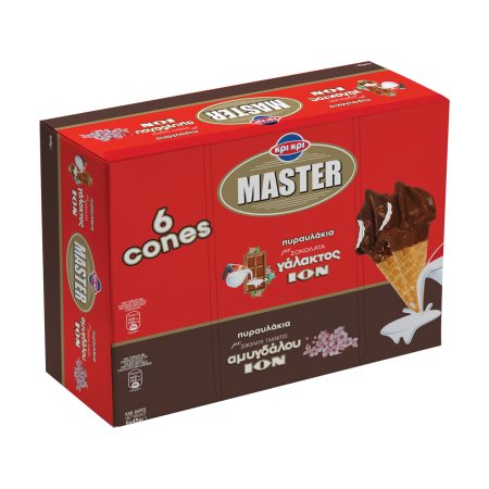 ΚΡΙ ΚΡΙ Master Παγωτό Πυραυλάκια με Σοκολάτα Ίον Γάλακτος & Αμυγδάλου 6τεμ 270gr