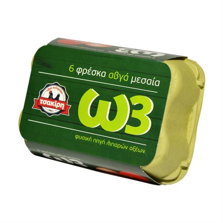Αυγά ΤΣΑΚΙΡΗ με Ω3 Μεσαία 6τεμ 53-63g