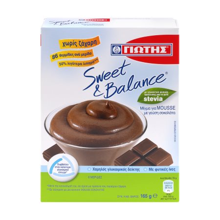 ΓΙΩΤΗΣ Sweet & Balance Μείγμα για Mousse με γεύση Σοκολάτα με Στέβια Χωρίς ζάχαρη 165gr