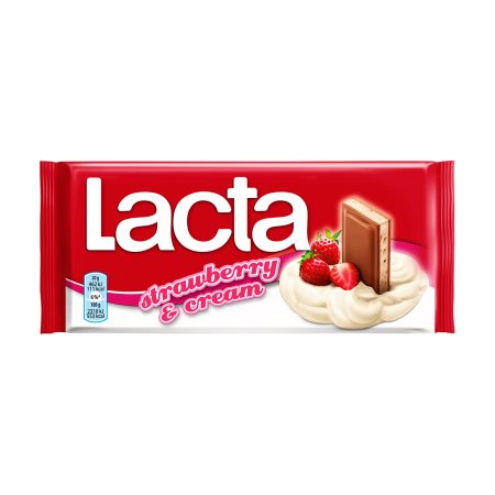 LACTA Σοκολάτα με Φράουλα & Κρέμα 100gr