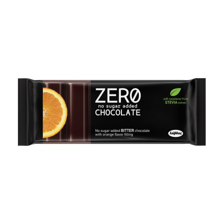 ΛΑΒΔΑΣ Zero Σοκολάτα Υγείας με Πορτοκάλι Xωρίς προσθήκη ζάχαρης με Στέβια 32gr