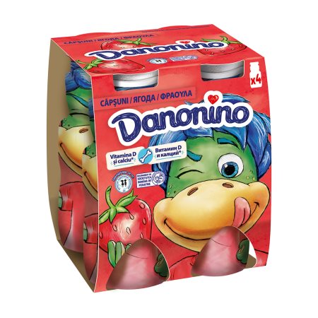 DANONINO Ρόφημα Γιαουρτιού Φράουλα 4x100g