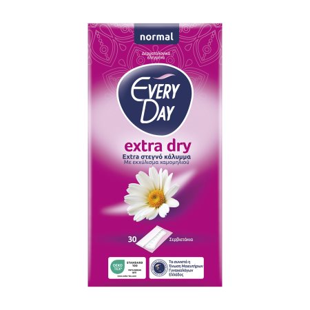 EVERYDAY Extra Dry Σερβιετάκια Normal Χαμομήλι 30τεμ