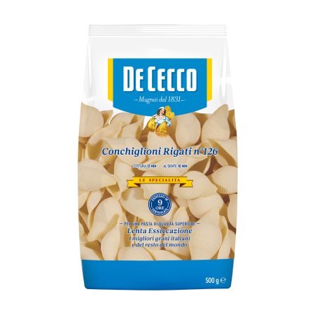 DE CECCO Conchiglioni Rigati No126 500g DE CECCO Conchiglioni Rigati No126 500g