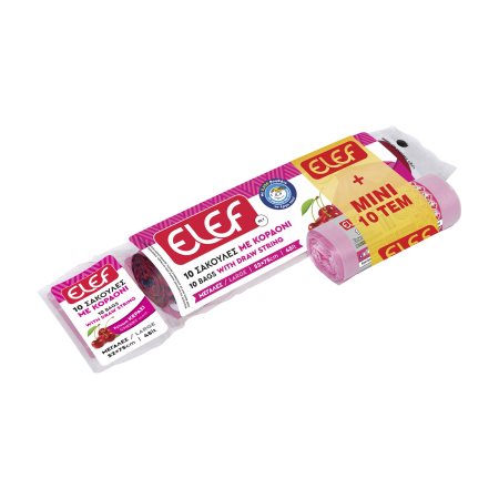 ELEF Σακούλες Απορριμμάτων Αρωματικές  Μεγάλες με Κορδόνι 52x75cm 45lt 10Τεμ +ELEF Μίνι 10τεμ