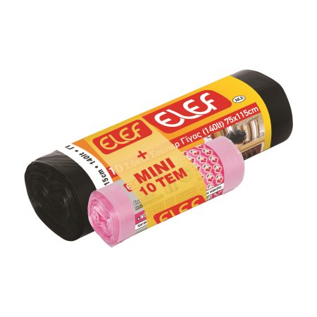 ELEF Σακούλες Απορριμμάτων Γίγας 75x115cm 140lt 10τεμ +ELEF Μίνι 10τεμ
