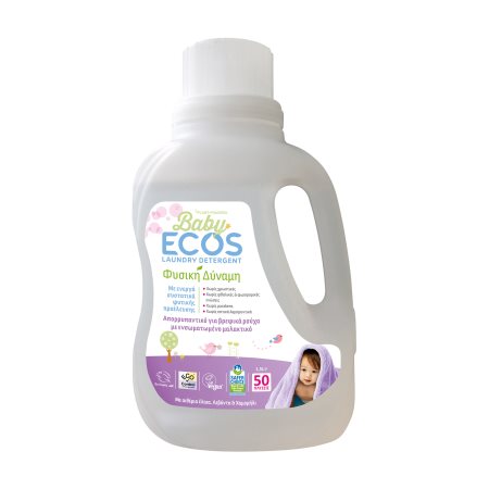 ECOS Baby Απορρυπαντικό Πλυντηρίου Ρούχων Υγρό με Αιθέρια Έλαια Λεβάντα & Χαμομήλι Vegan 50 πλύσεις