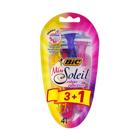 BIC Ξυραφάκια Μιας Χρήσης Miss Soleil Colour Collection 3 Λεπίδες 3τεμ +1 Δώρο