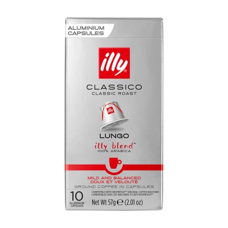 ILLY Καφές Espresso Lungo Classico σε Κάψουλες συμβατές με μηχανή Nespresso 10x5,7gr