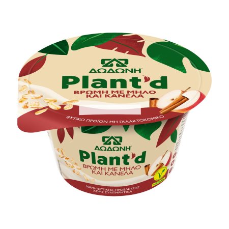 ΔΩΔΩΝΗ Plant'd Επιδόρπιο Φυτικό Βρώμη με Μήλο & Κανέλα Vegan 150g