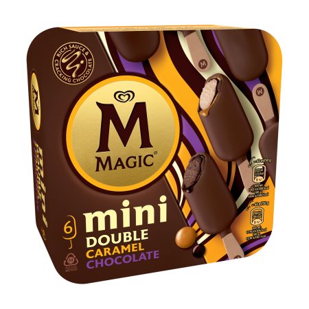 MAGIC Mini Double Παγωτό Caramel Chocolate Χωρίς γλουτένη 6Τεμ 300gr