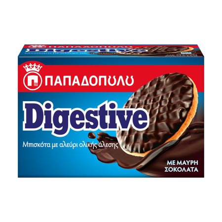 ΠΑΠΑΔΟΠΟΥΛΟΥ Digestive Μπισκότα με Επικάλυψη Μαύρης Σοκολάτας 200g