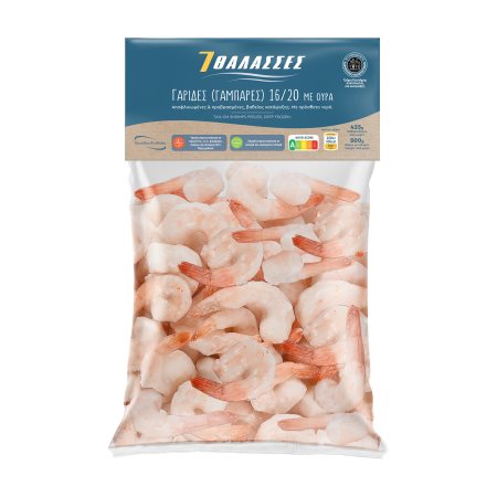 Γαρίδες Προβρασμένες & Αποφλοιωμένες 16/20 με ουρά Εισαγωγής 425g
