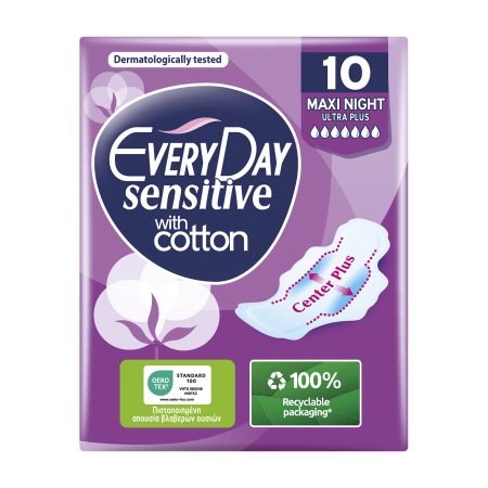 EVERYDAY Sensitive Cotton Σερβιέτες Ultra Plus Maxi Night 10τεμ