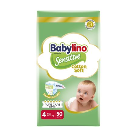 BABYLINO Sensitive Πάνες Cotton Soft Νο4 Maxi 8-13kg 50τεμ